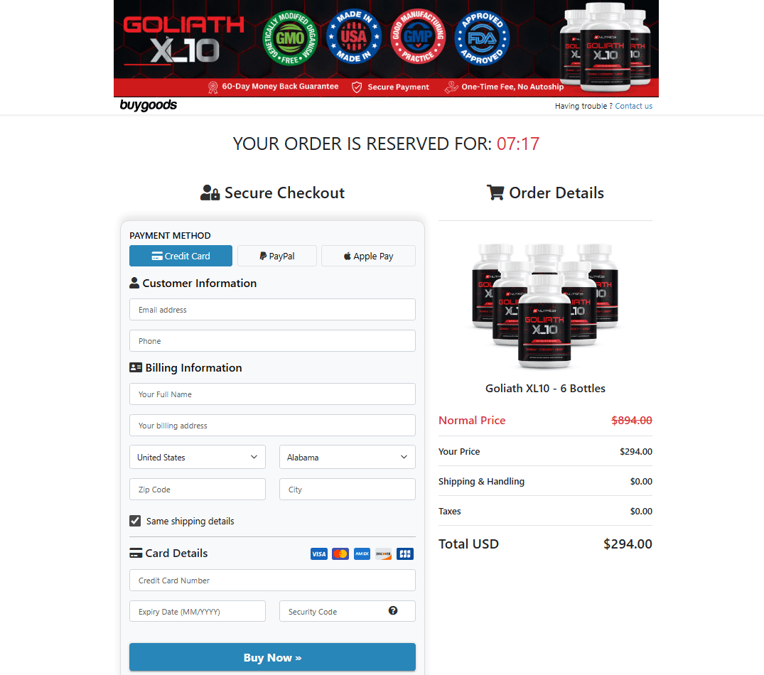 Buy Goliath XL 10 Online